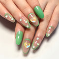 Fresh Green French short ballet press-on nails