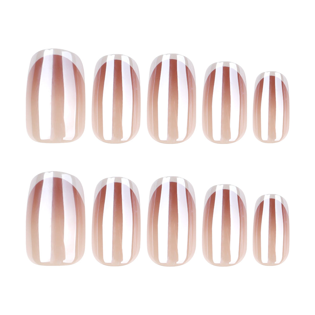 Soft Fade French short square press-on nails