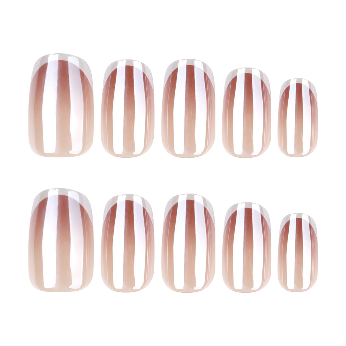 Soft Fade French short square press-on nails