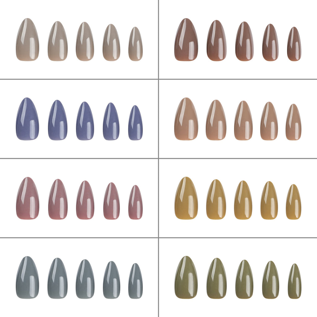 Glossy Solid Color press-on nail collection