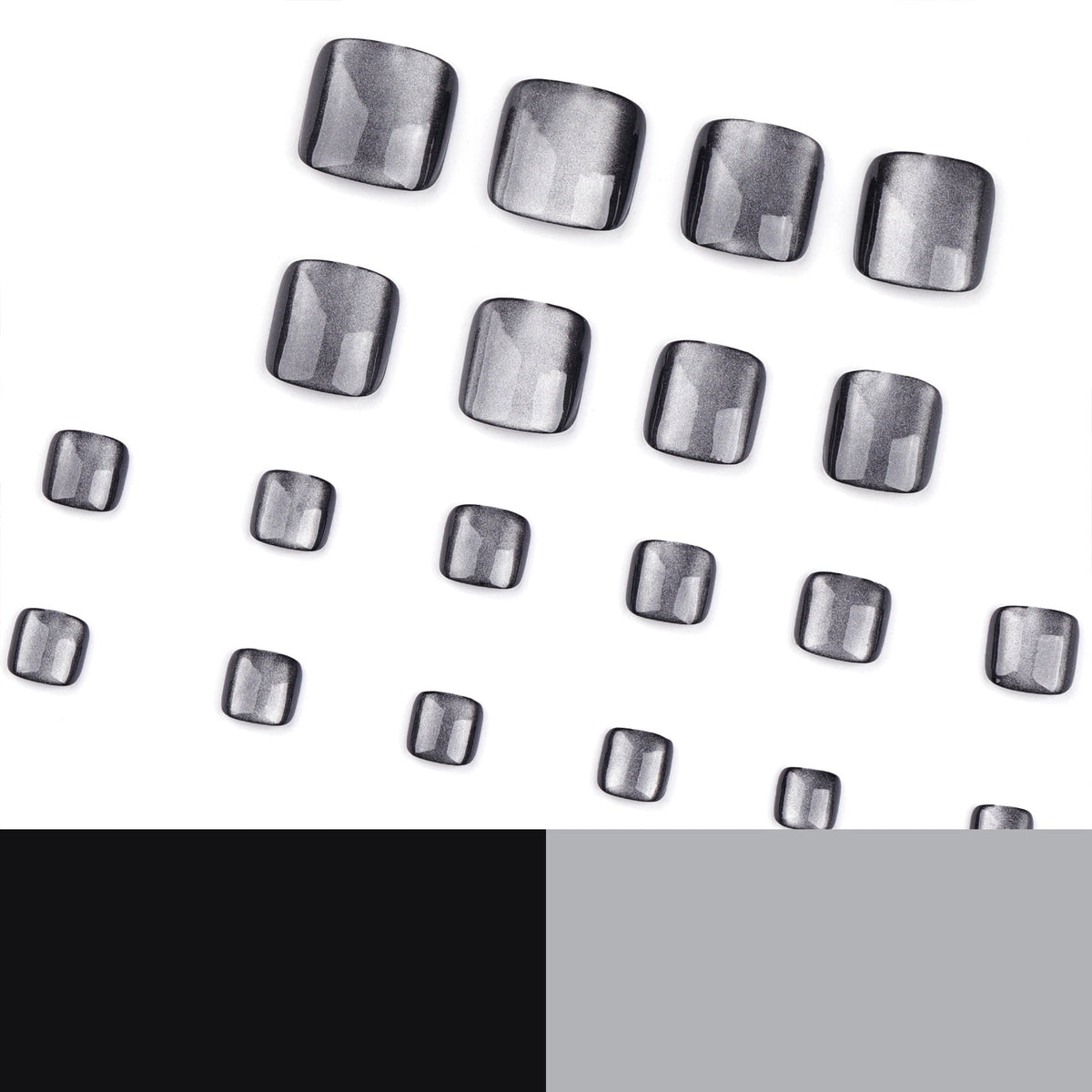 Midnight Cat Eye press-on toenails