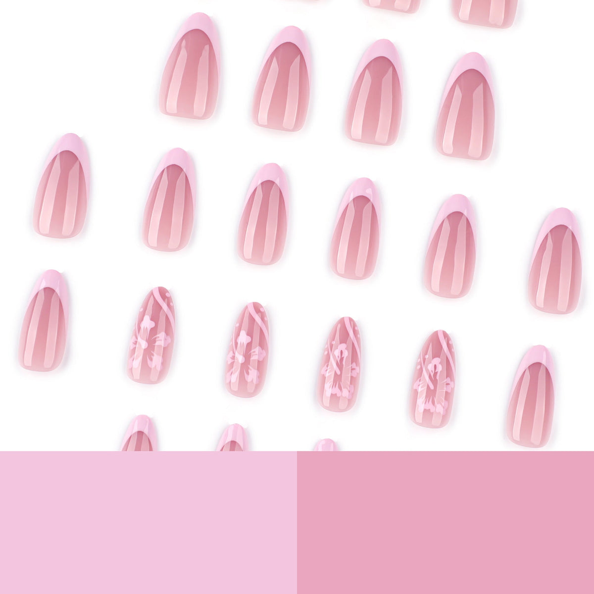 Summer Almond short press-on nails