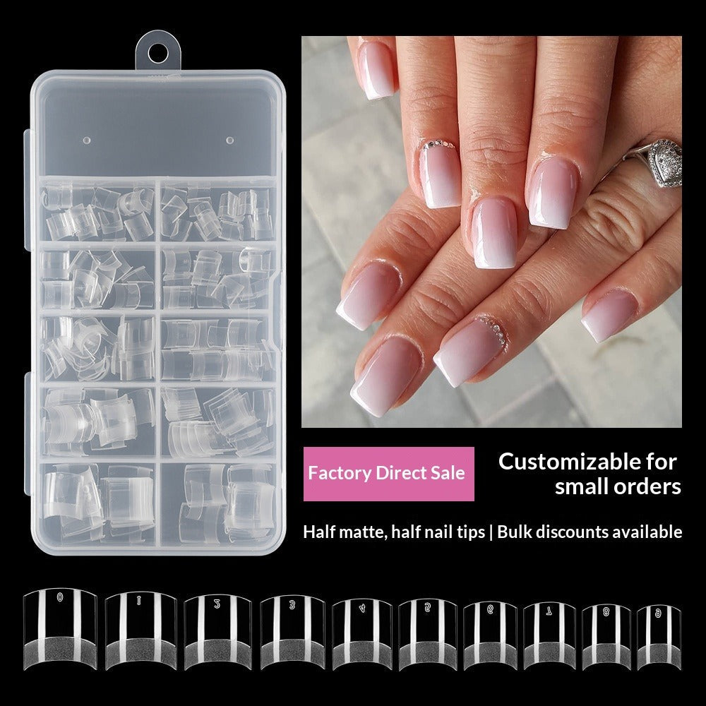 Sculpted Gel half-matte extension nail tips with storage case