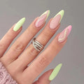 Pastel Line French matte glitter press-on nails