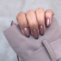 Ruby Cat Eye French medium almond press-on nails