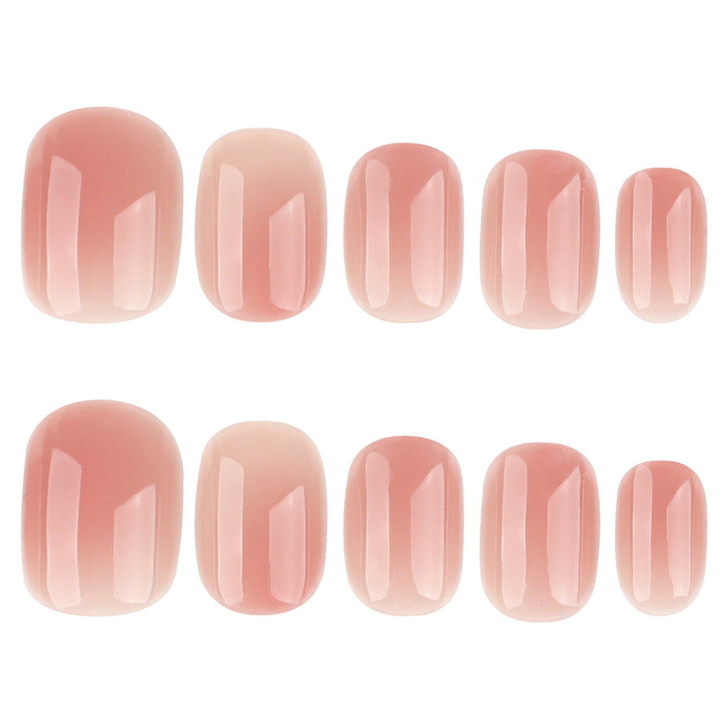 Blush Haze mini square press-on nails