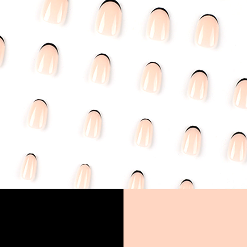 Noir French short press-on nails