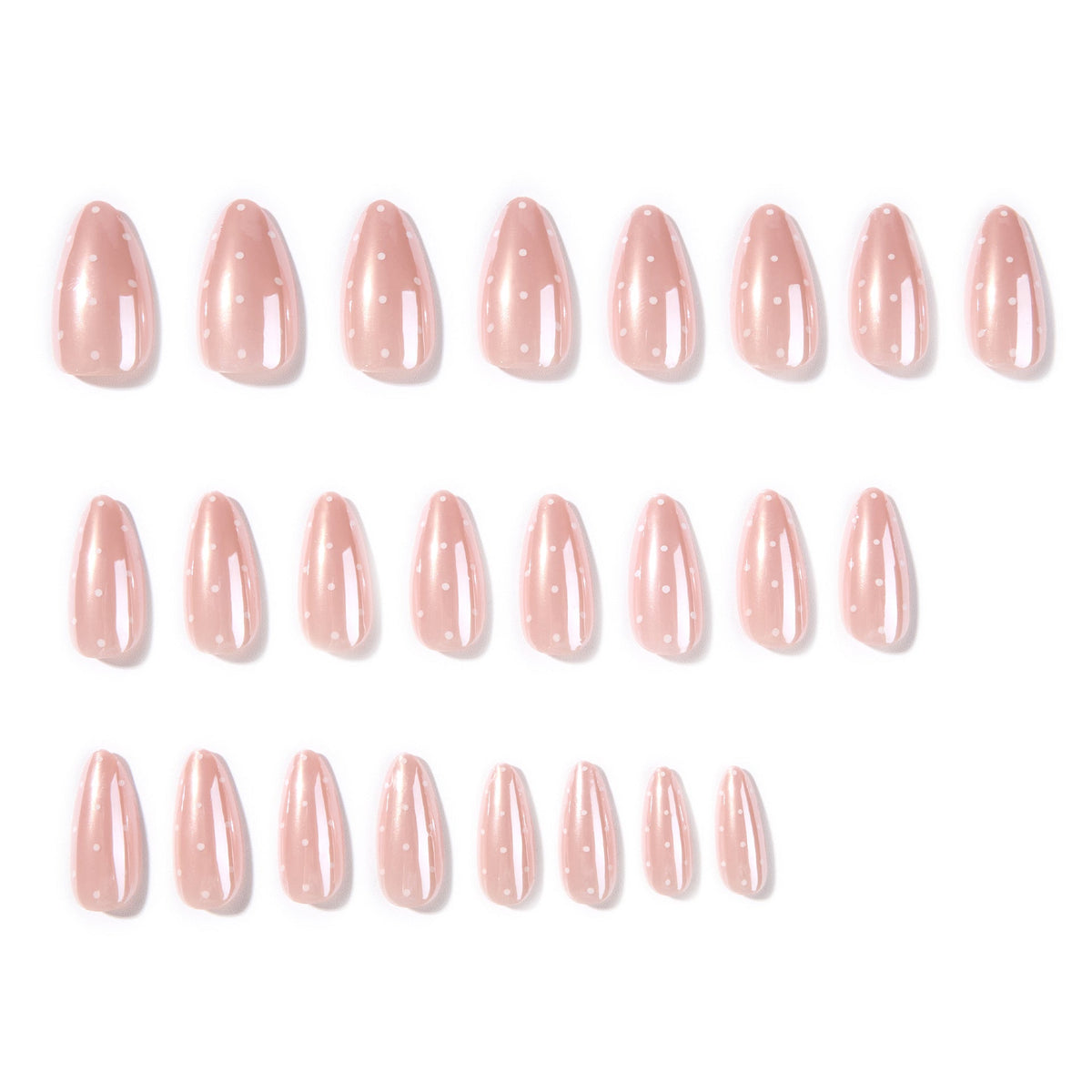 Pink Polka Dot Almond press-on nails