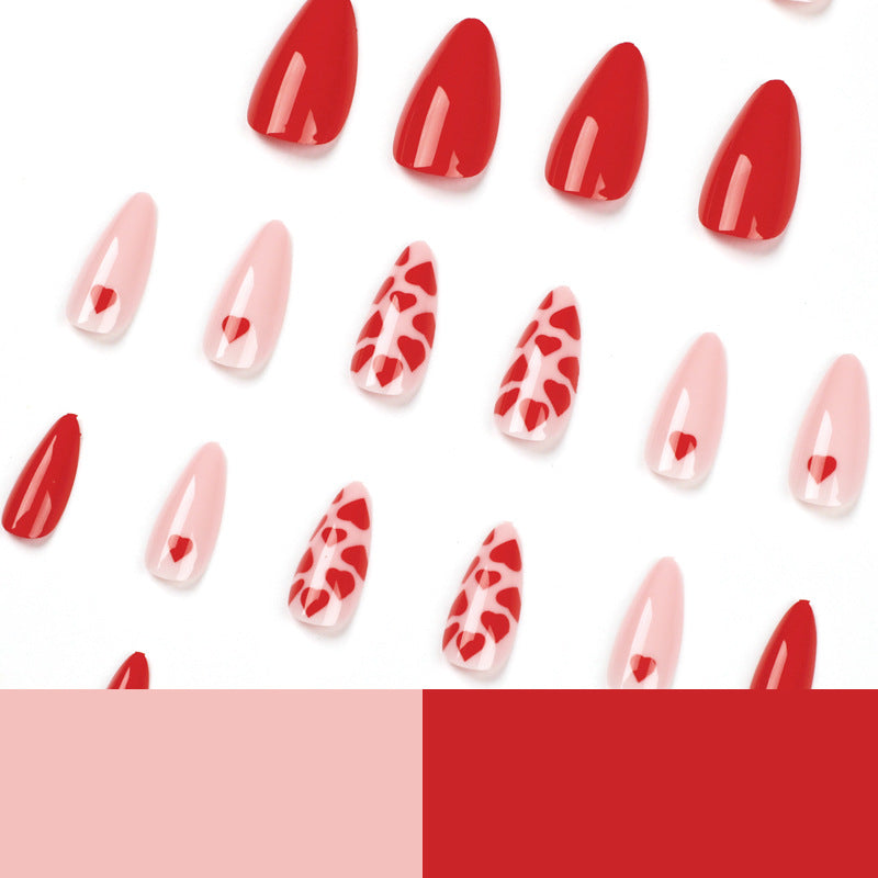 Pink Heart press-on nails