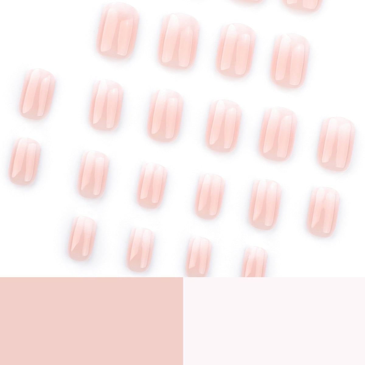 Blush White Fade short square press-on nails