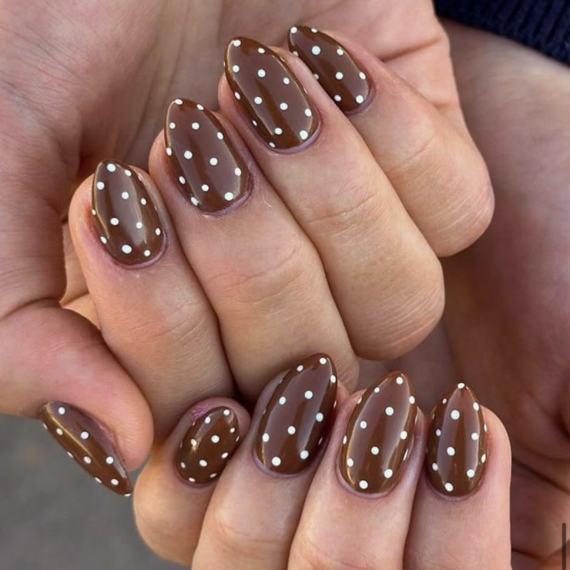 Cocoa Dot retro glossy press-on nails