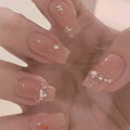 Nude Crystal Line rhinestone press-on nails