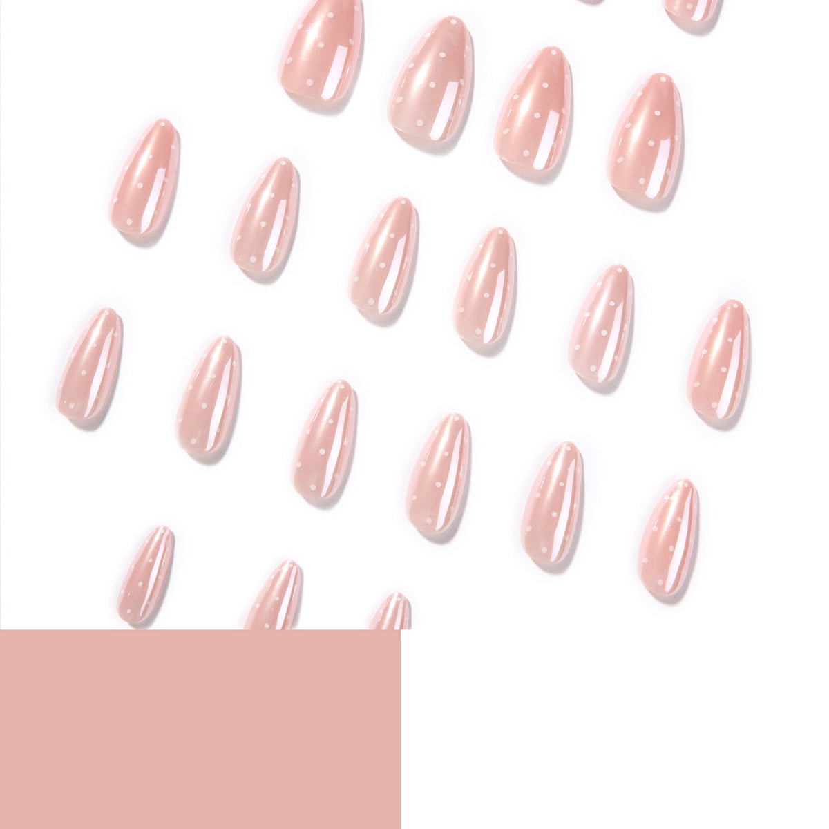 Pink Polka Dot Almond press-on nails