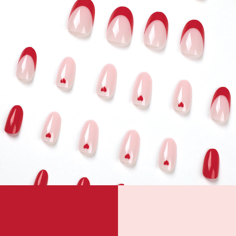 Scarlet Heart French red-edge press-on nails