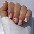 Gilded Floral French short press-on nails