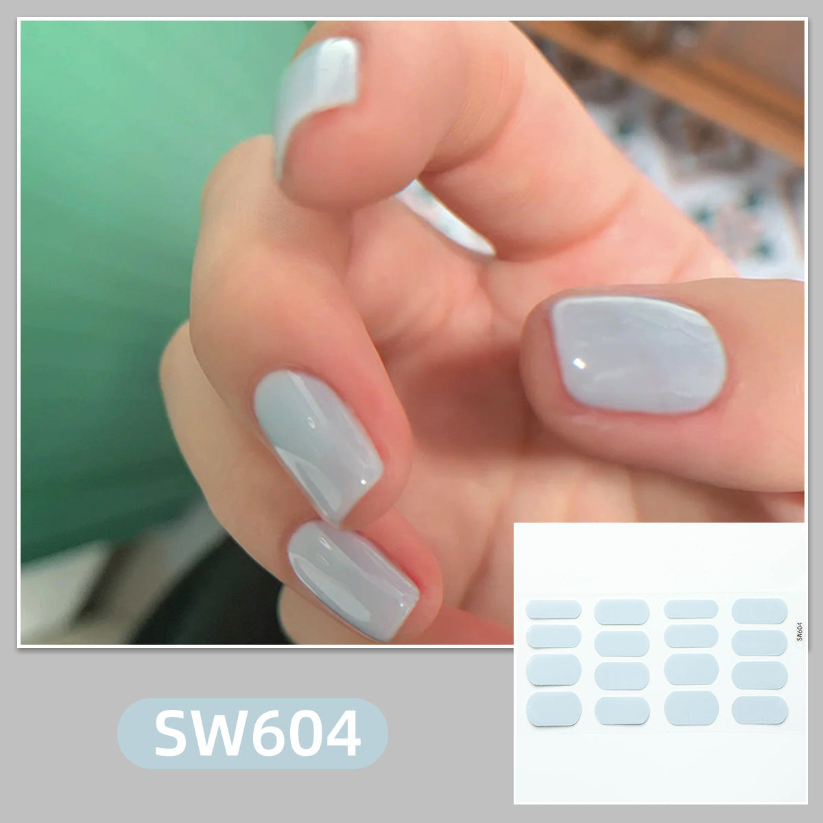 Soft Color gradient and solid nail art stickers