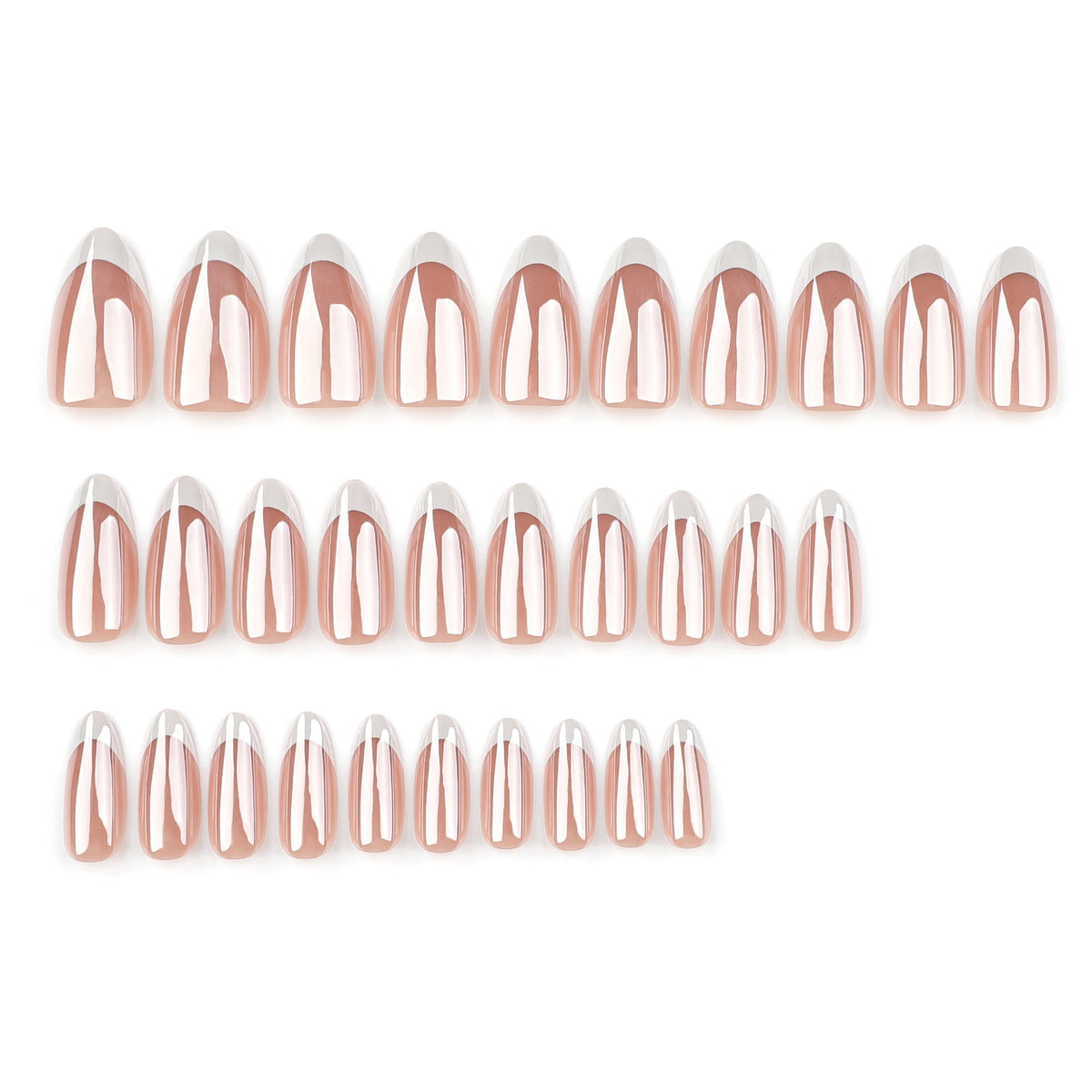 Clean French Almond short press-on nails