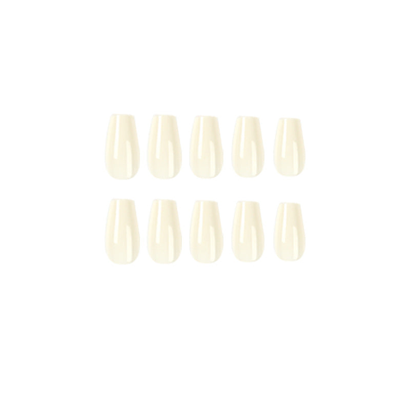 Milky White Ballet short press-on nails