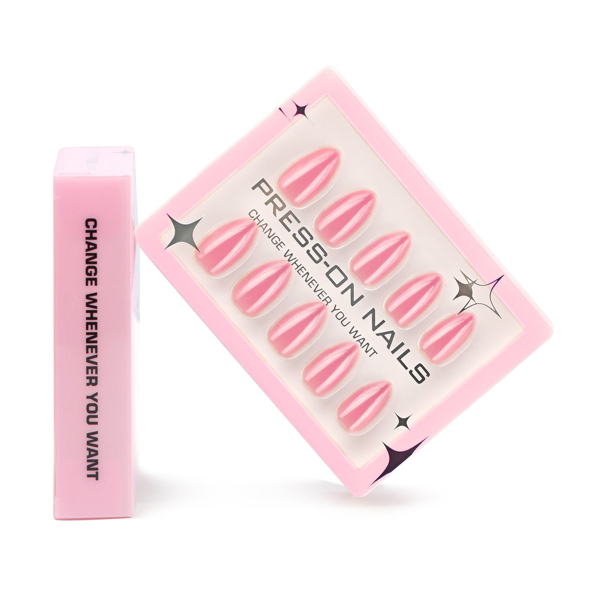 Mirror Mist Almond short chrome 30-piece press-on nail set