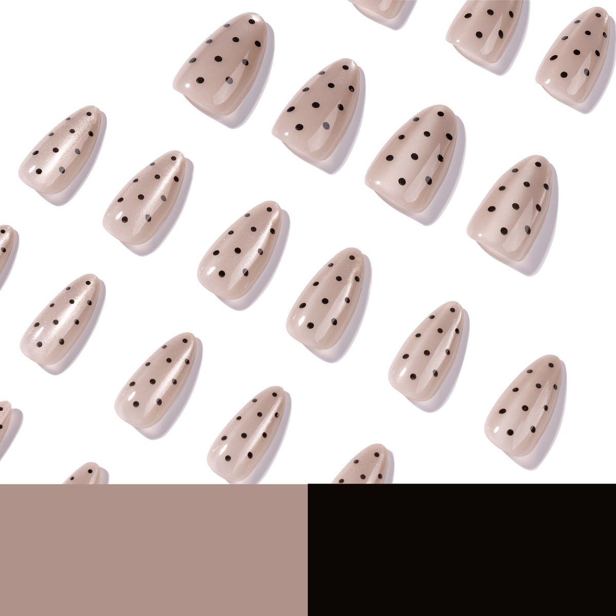 Sheer Nude Dot almond press-on nails
