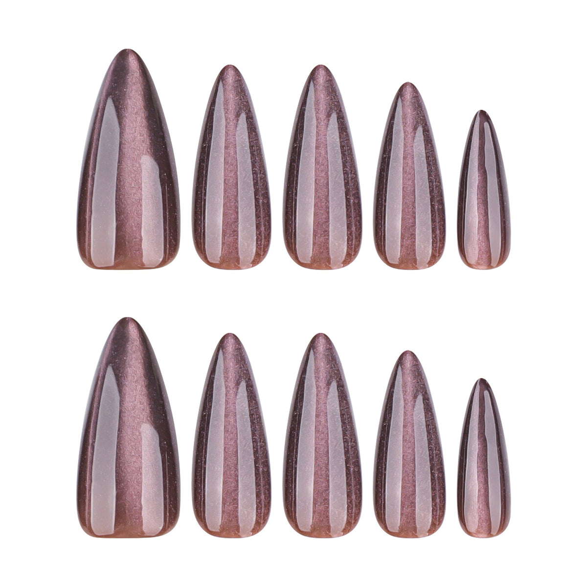 Cocoa Cat Eye medium almond press-on nails