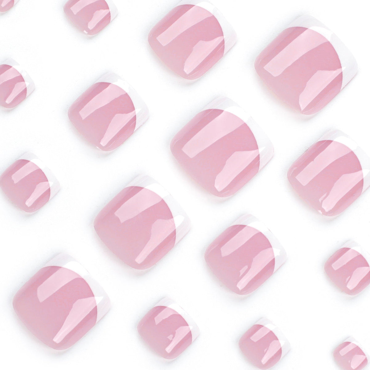 Classic Nude French press-on toenails