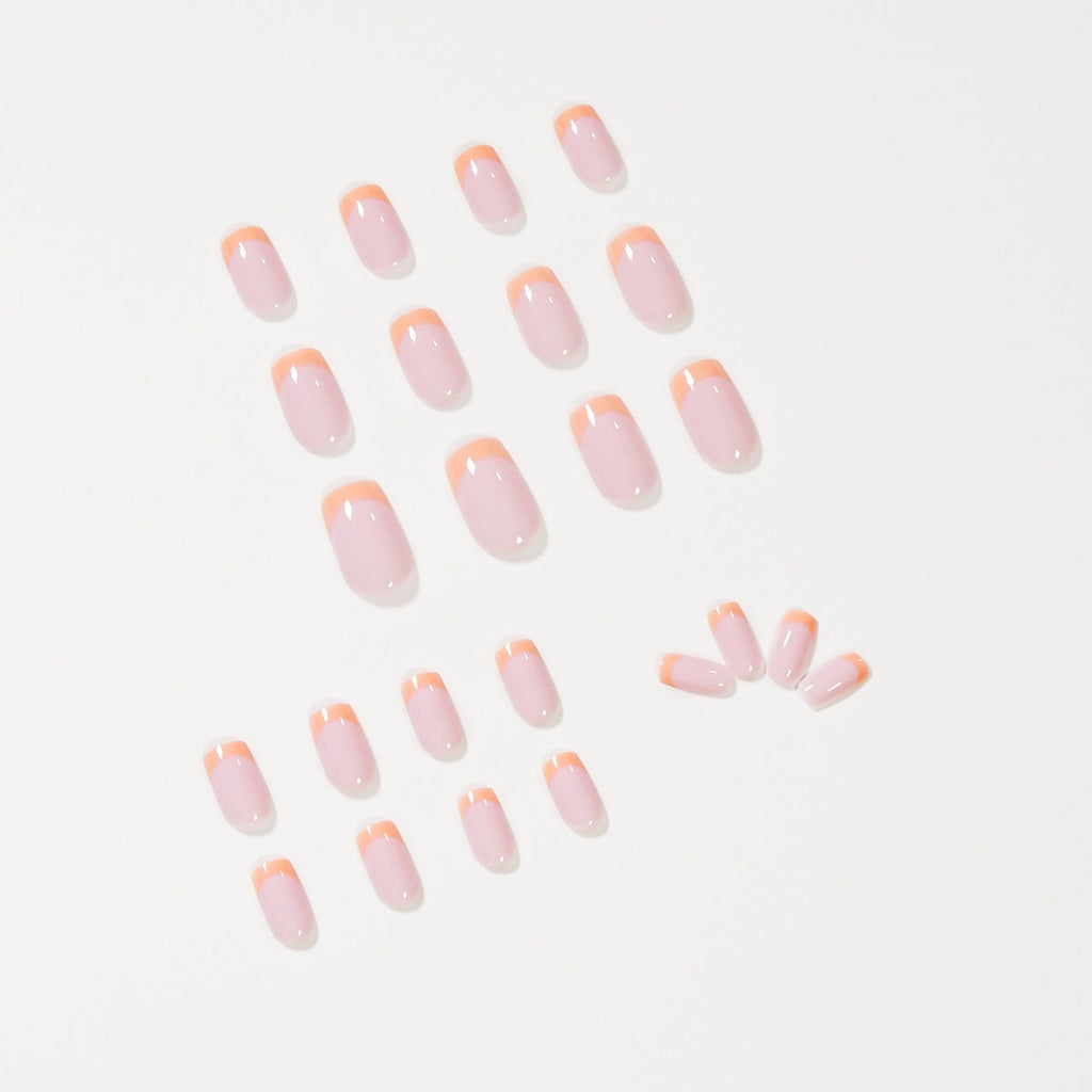 Citrus Pearl French nude press-on nails