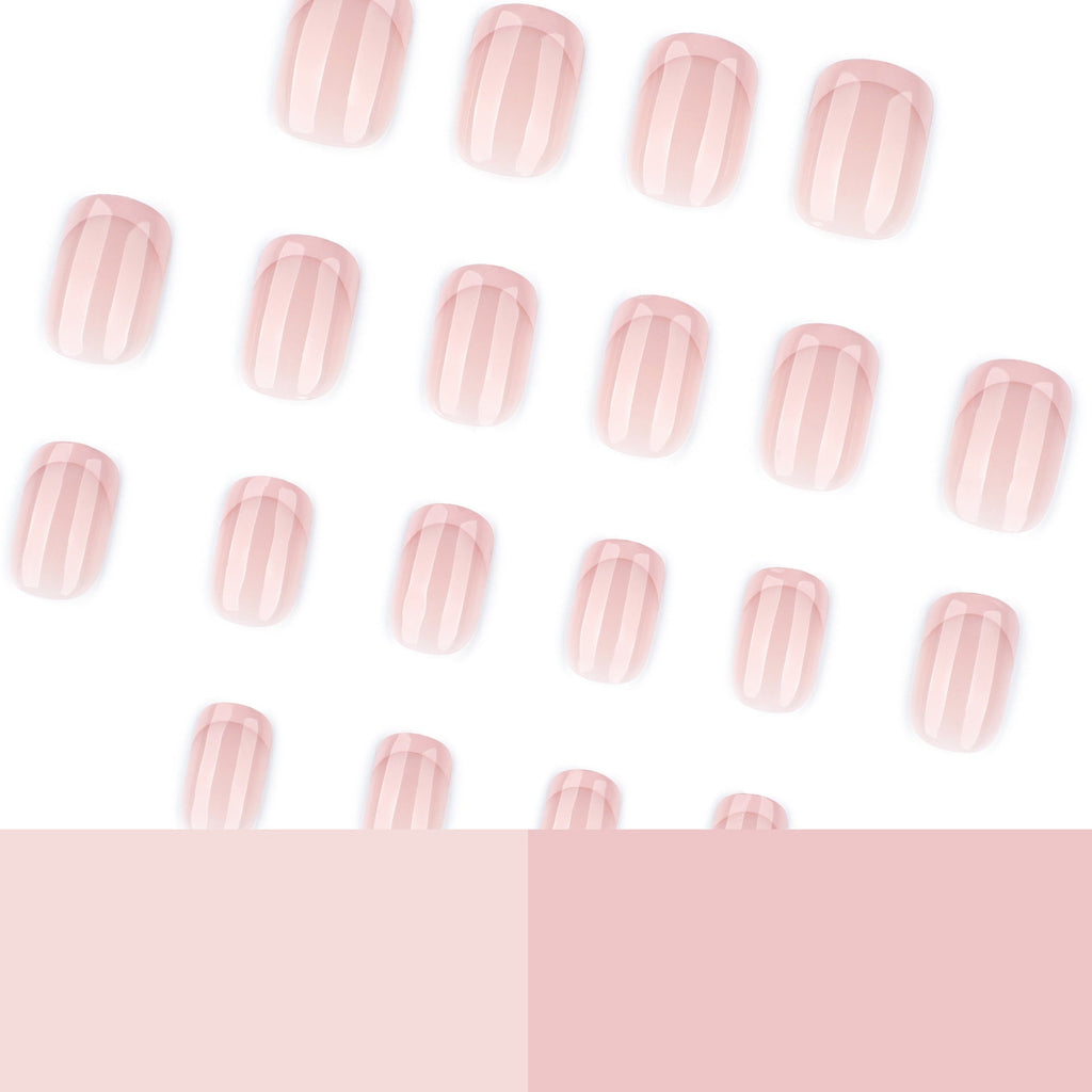 Rose French Square short press-on nails