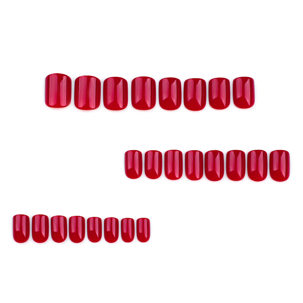 Classic Scarlet short square press-on nails