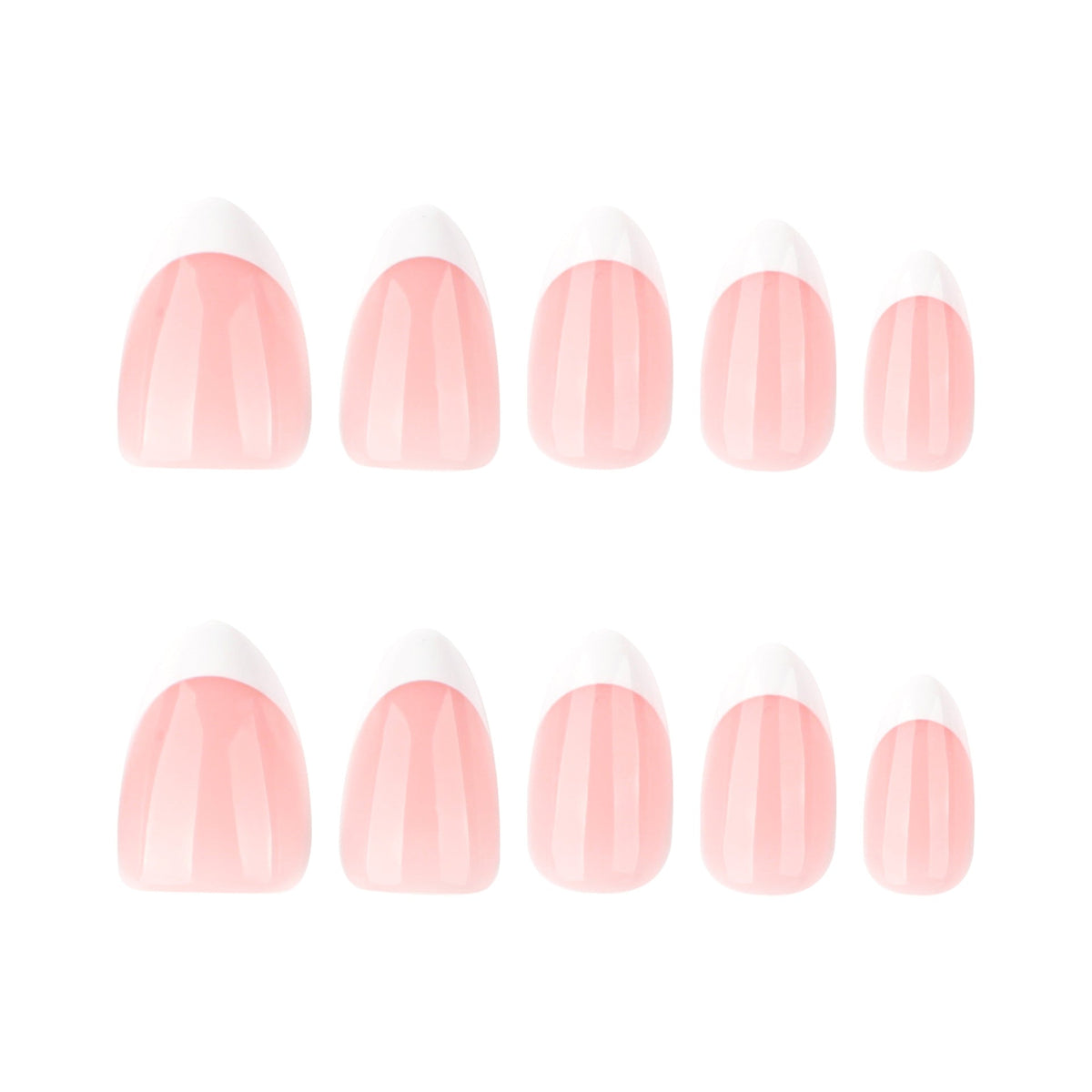 Classic French Almond short press-on nails