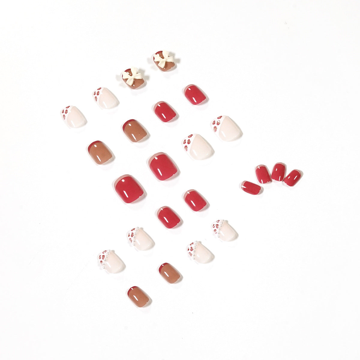 Pearl Leopard Blush press-on nails