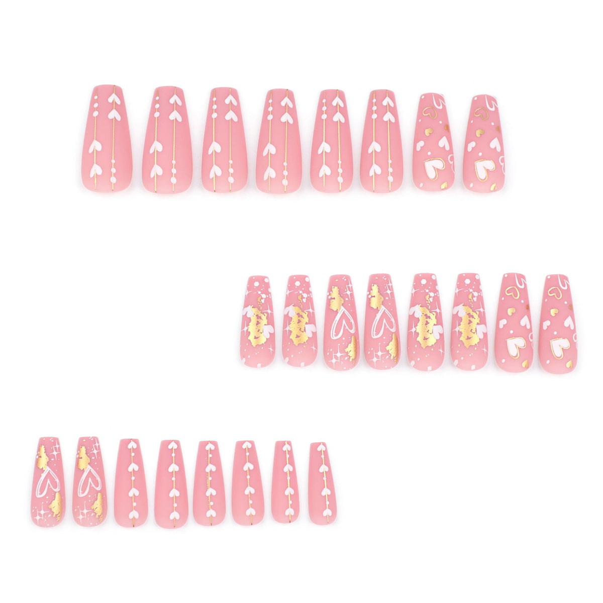 Gilded Heart Ballet matte press-on nails