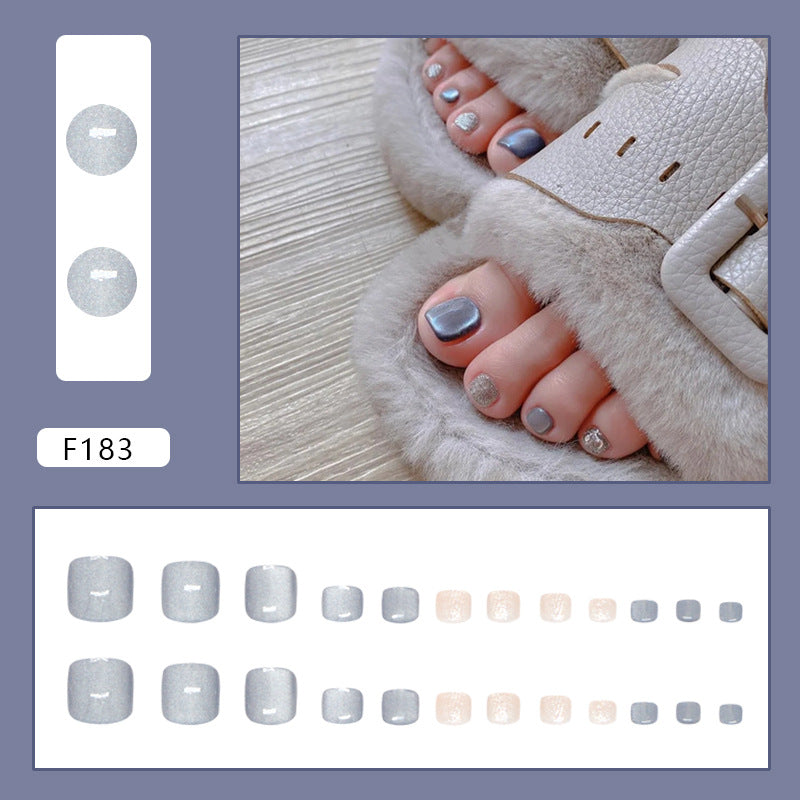 Glacier Cat Eye 24-piece press-on toenail set