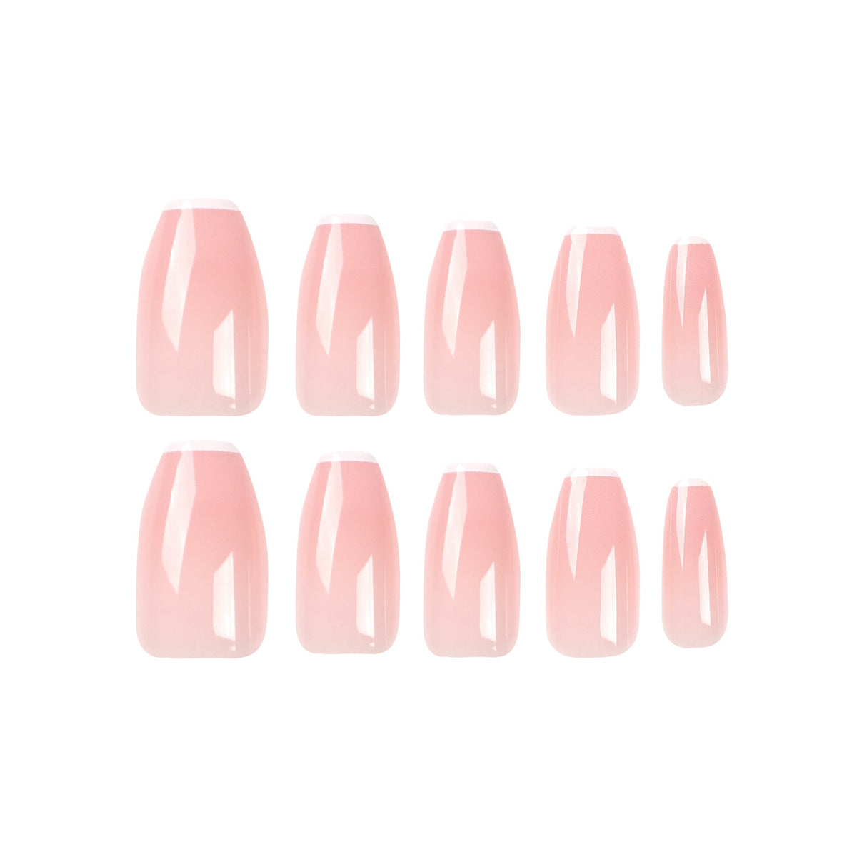 Nude French Ballet white-tip press-on nails