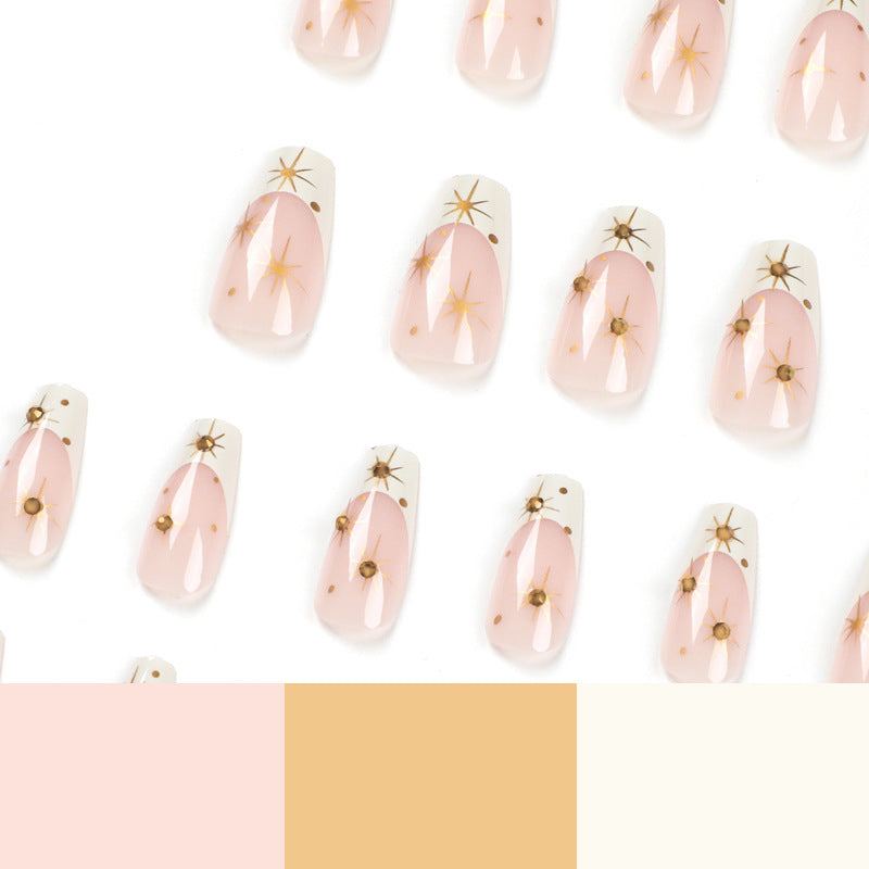 Starlight French rhinestone press-on nails