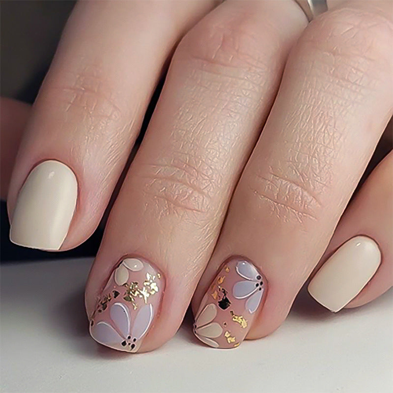 Spring Blossom short square press-on nails