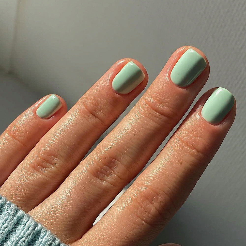 Solid Color Short Square press-on nail collection