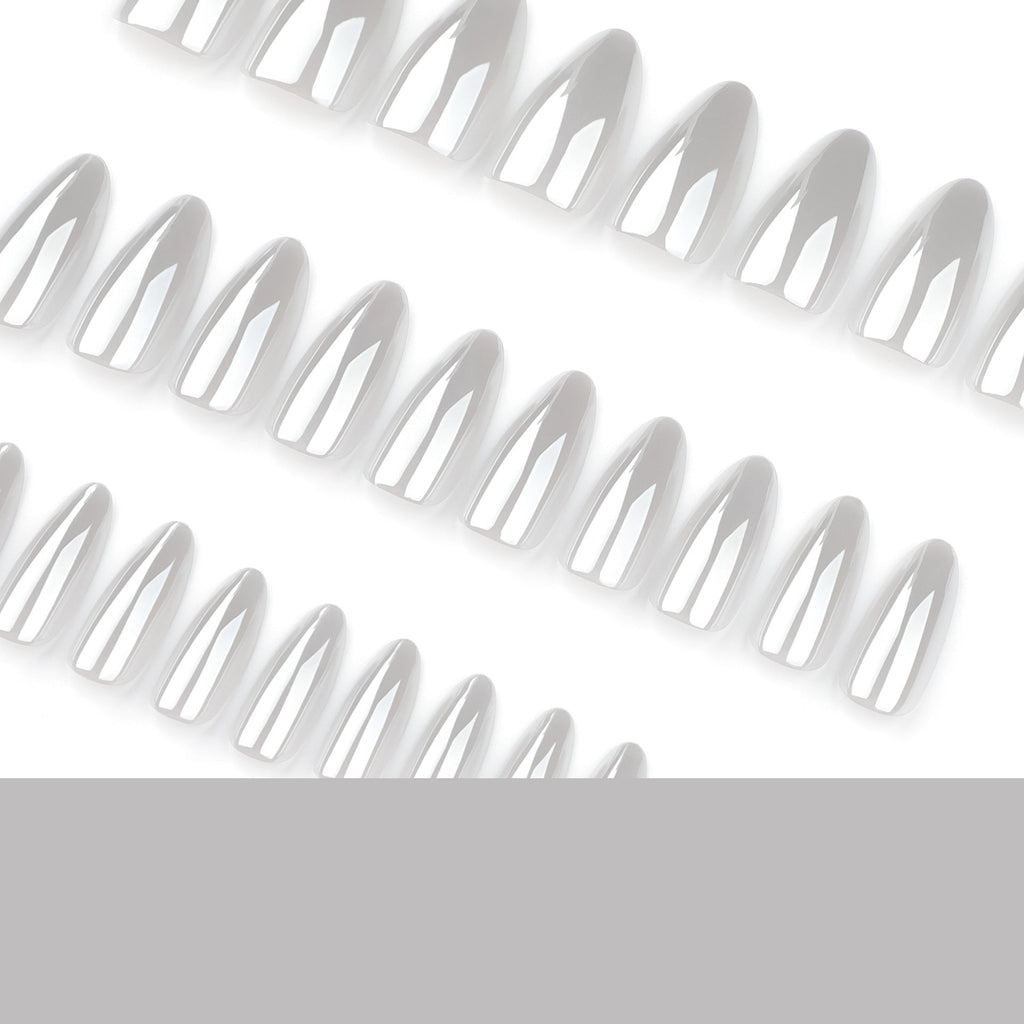 Porcelain White short almond press-on nails