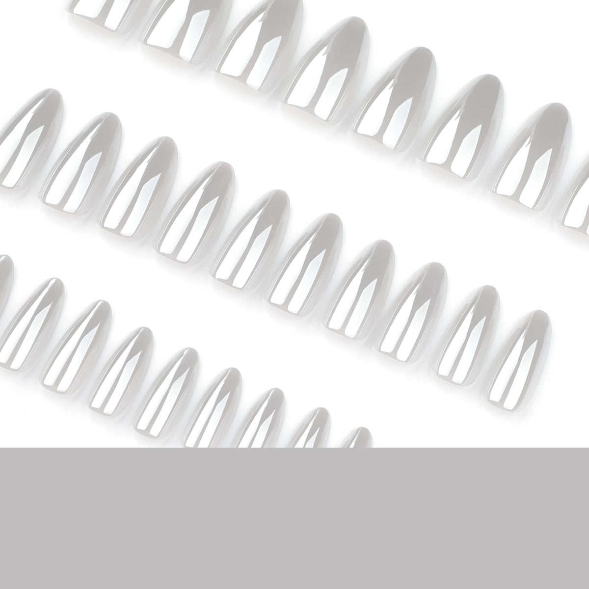Porcelain White short almond press-on nails