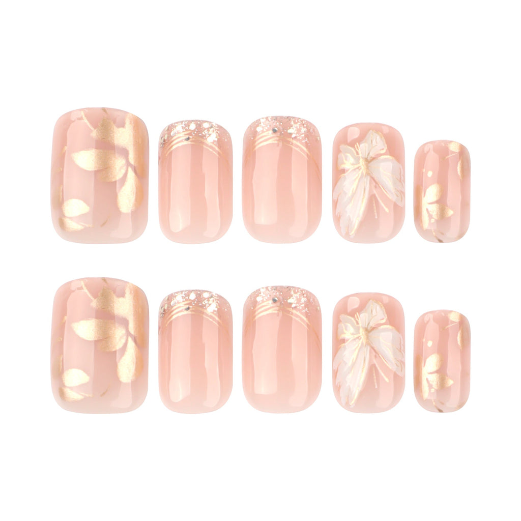 Butterfly Bloom short square press-on nails