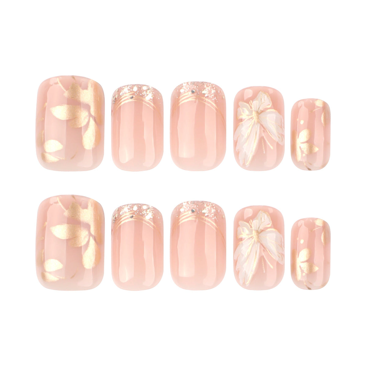 Butterfly Bloom short square press-on nails