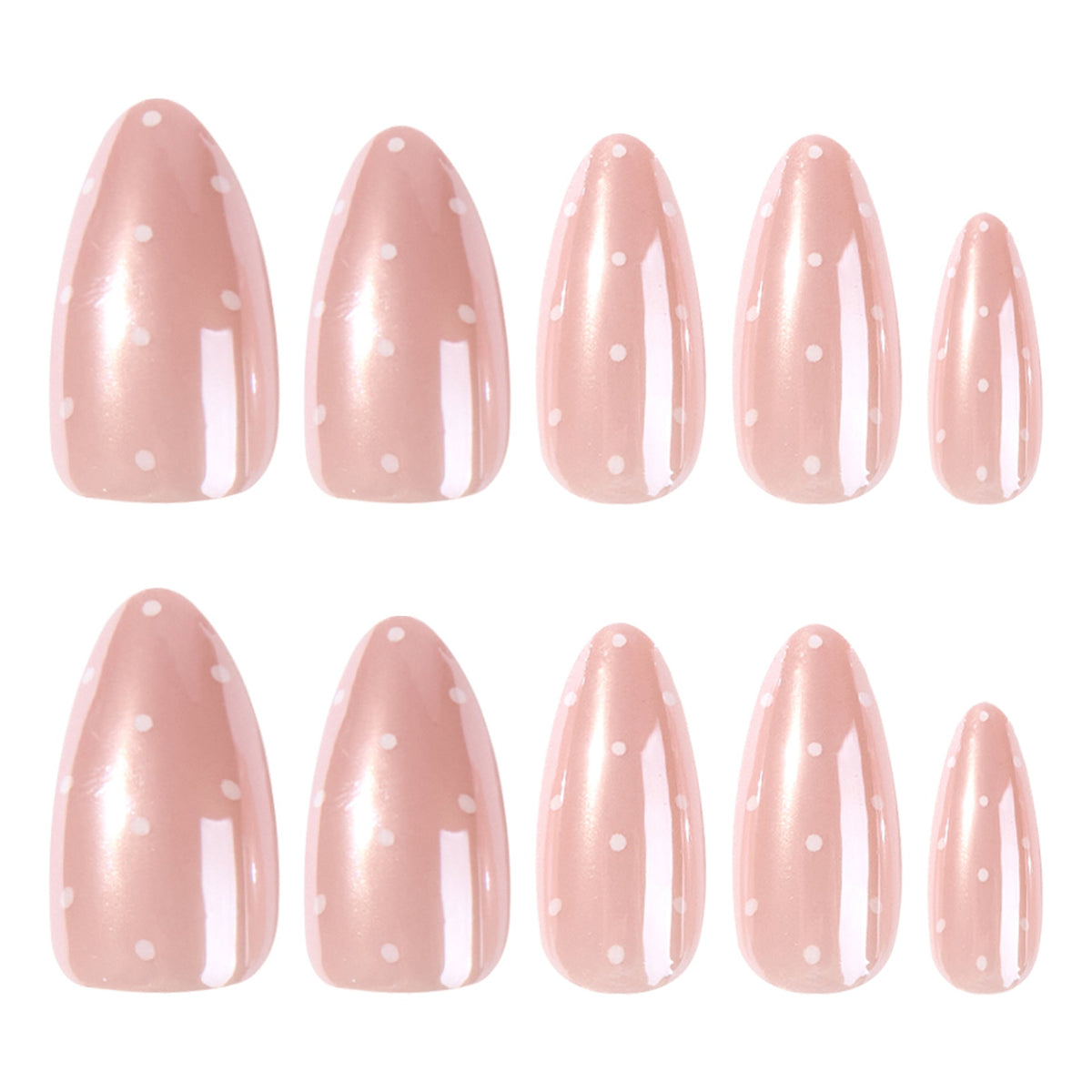 Pink Polka Dot Almond press-on nails