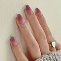 Smoky Grape matte short press-on nails