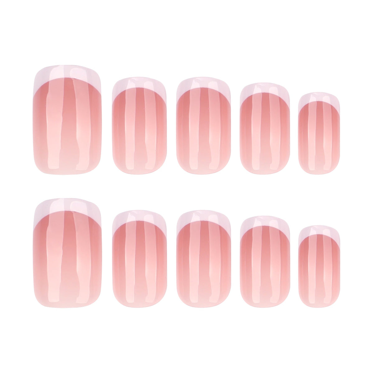 White Burst French short square press-on nails, alternate view 5