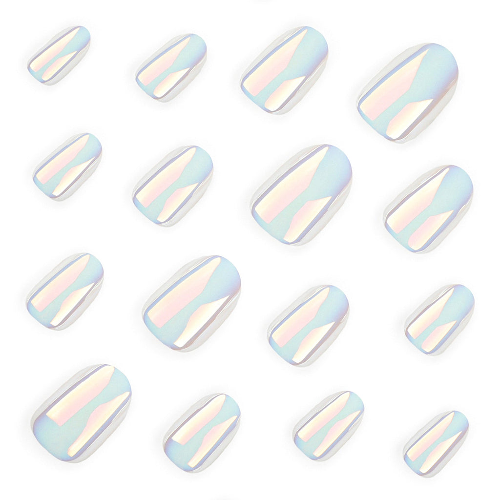 Porcelain White solid press-on nails