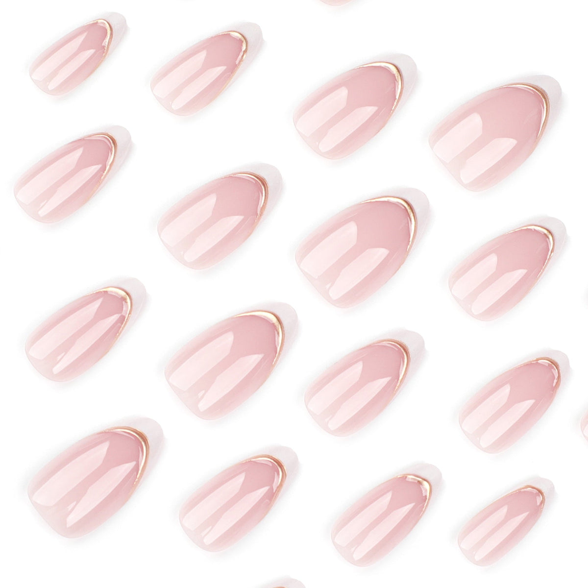 Gilded Stripe French 3D press-on nails