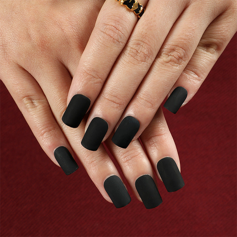 Matte Color Block square press-on nail collection