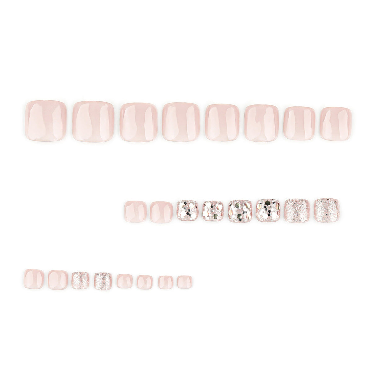 Starlit Cat Eye glitter press-on toenails