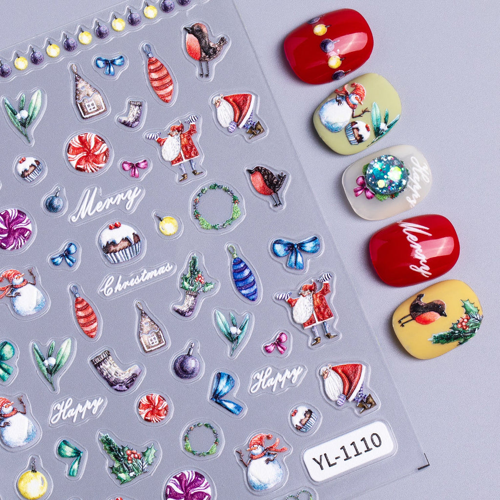 Snowman Holiday 5D nail stickers, alternate view 3