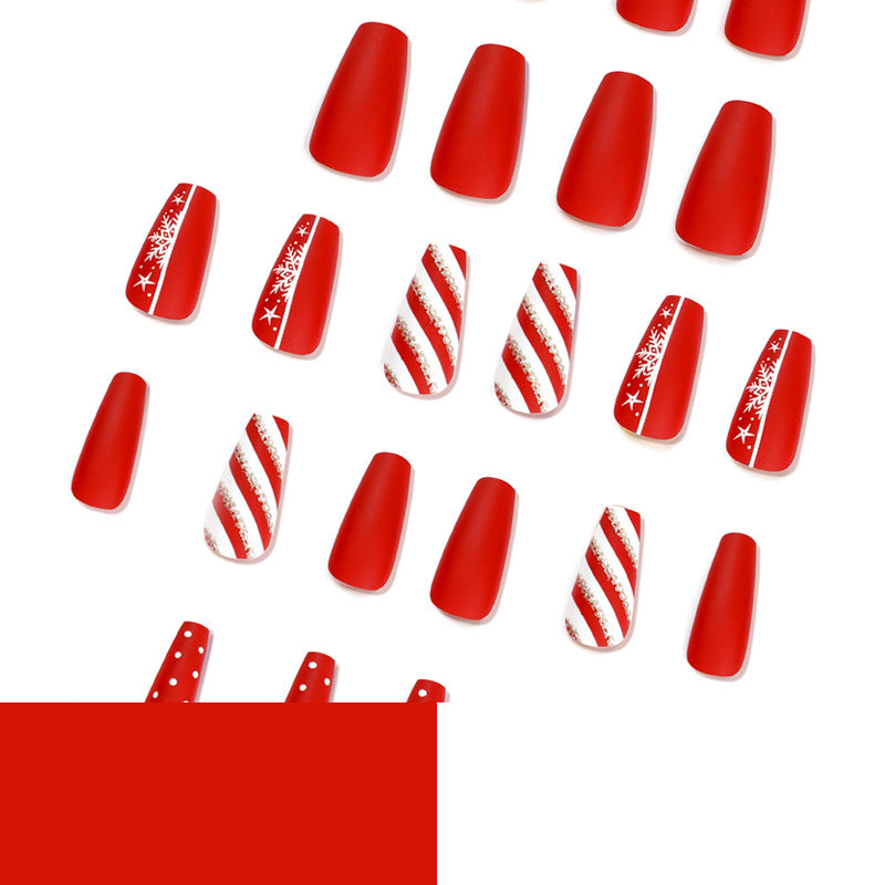 Snowflake Dot Christmas press-on nails